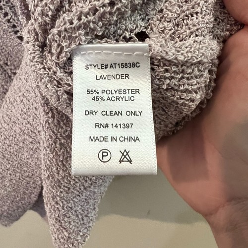 ASTR The Label Womes Sweaterl Large Lavender Wrap Front Pointelle Knit V-Neck - Picture 3 of 5