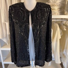 Ap Ltd. Sz. Medium Sequined Silk Open Jacket, Dressy, Layering, Formal, #si-814