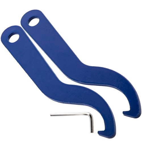 Pair Coilover Adjustment Steel Shocks Coil Springs C-Shape Spanner Wrenches Blue - Picture 1 of 12