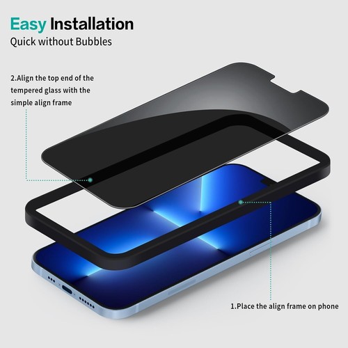 Protector de Pantalla Privacidad Vidrio Templado para iPhone 13 Pro Max - Picture 3 of 9