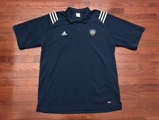 UNIVERSITY OF NOTRE DAME POLO SHIRT MENS XL ADIDAS BLUE FIGHTING IRISH GOLF