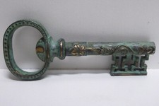KEY SHAPE NOVELTY STEEL METAL CORK SCREW BOTTLE OPENER LARGE BRASS KEY