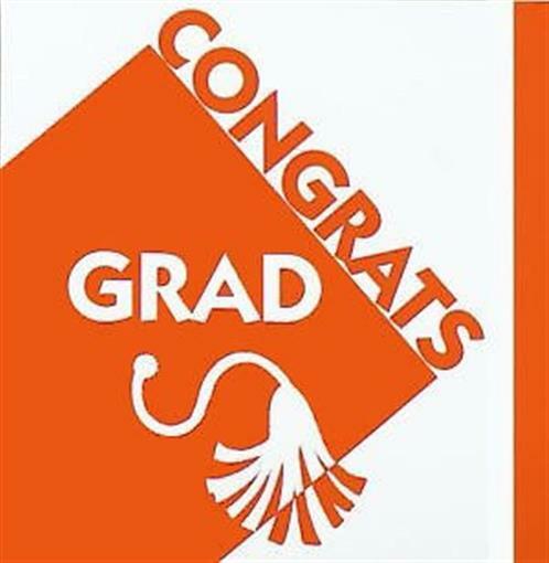 Congrats Grad Orange Beverage Napkins - 36 Count, 2-Ply, School Spirit Design