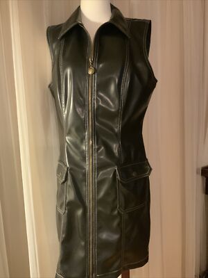 Moschino BLACK Vegan Leather Dress size US 10 MADE IN ITALY | eBay Moschino BLACK Vegan Leather Dress size US 10 MADE IN ITALY | eBay