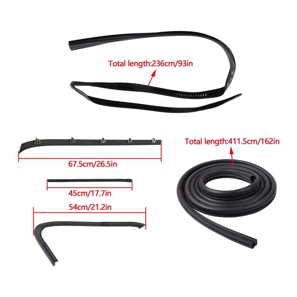 Door Weatherstrip Rubber Seal Kit 12Pcs Set For Chevy GMC Pickup Truck 1973-1980 - Image 2 of 4