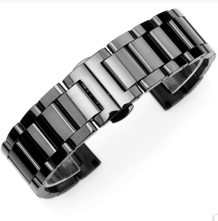 Thicked stainless steel watch strap mens solid metal band 18 20 21 22 23 24 26mm