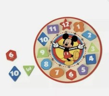 Disney Melissa  Doug Wooden Sorting Clock Movable Hands NEW 3 Educational Toy