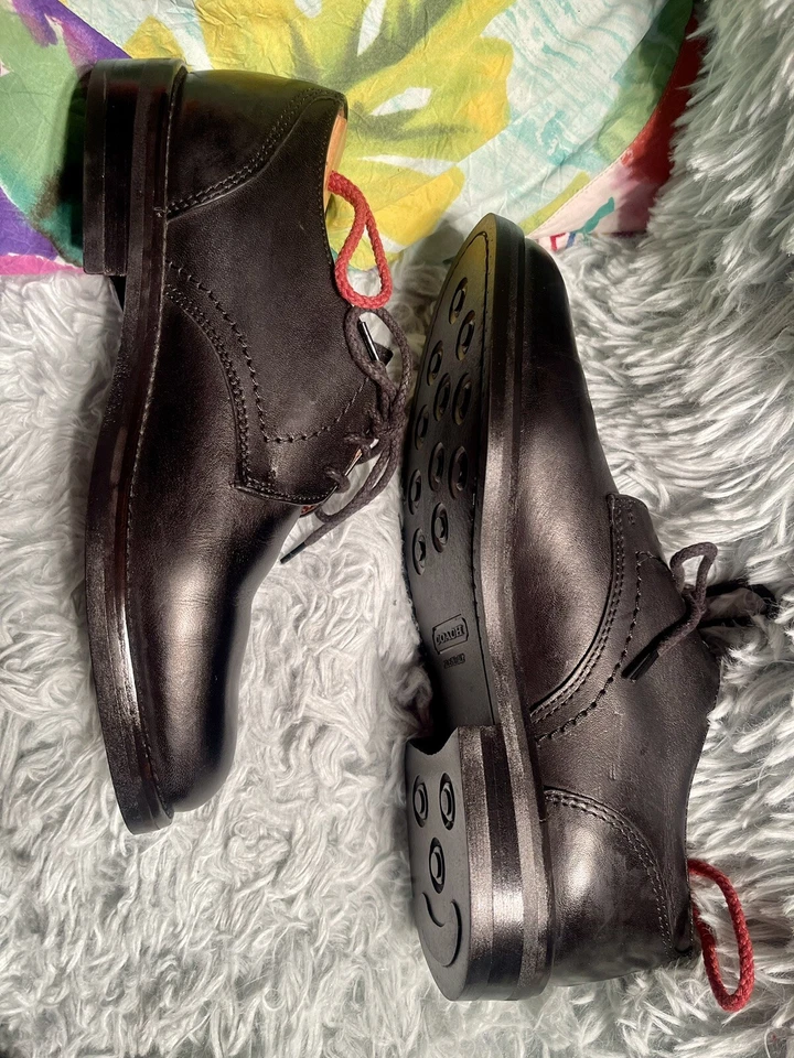 Zapatos Oxford COACH Taggart de cuero suave negro con cordones para mujer talla 7,5 hechos en Italia Foto 4 de 4