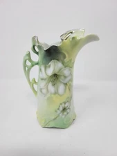 Antique RS Germany Porcelain 5 Inch Creamer Pitcher Hand Painted Floral Pattern