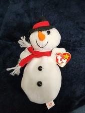 Ty Snowball 1997 Snowman Bear 4 Th Gen PVC 7 Beanie Baby MWMT