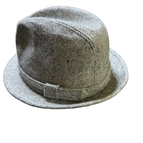 Dorfman Pacific Fedora Hat Mens Gray Tweed Dress Casual Medium - Picture 3 of 9