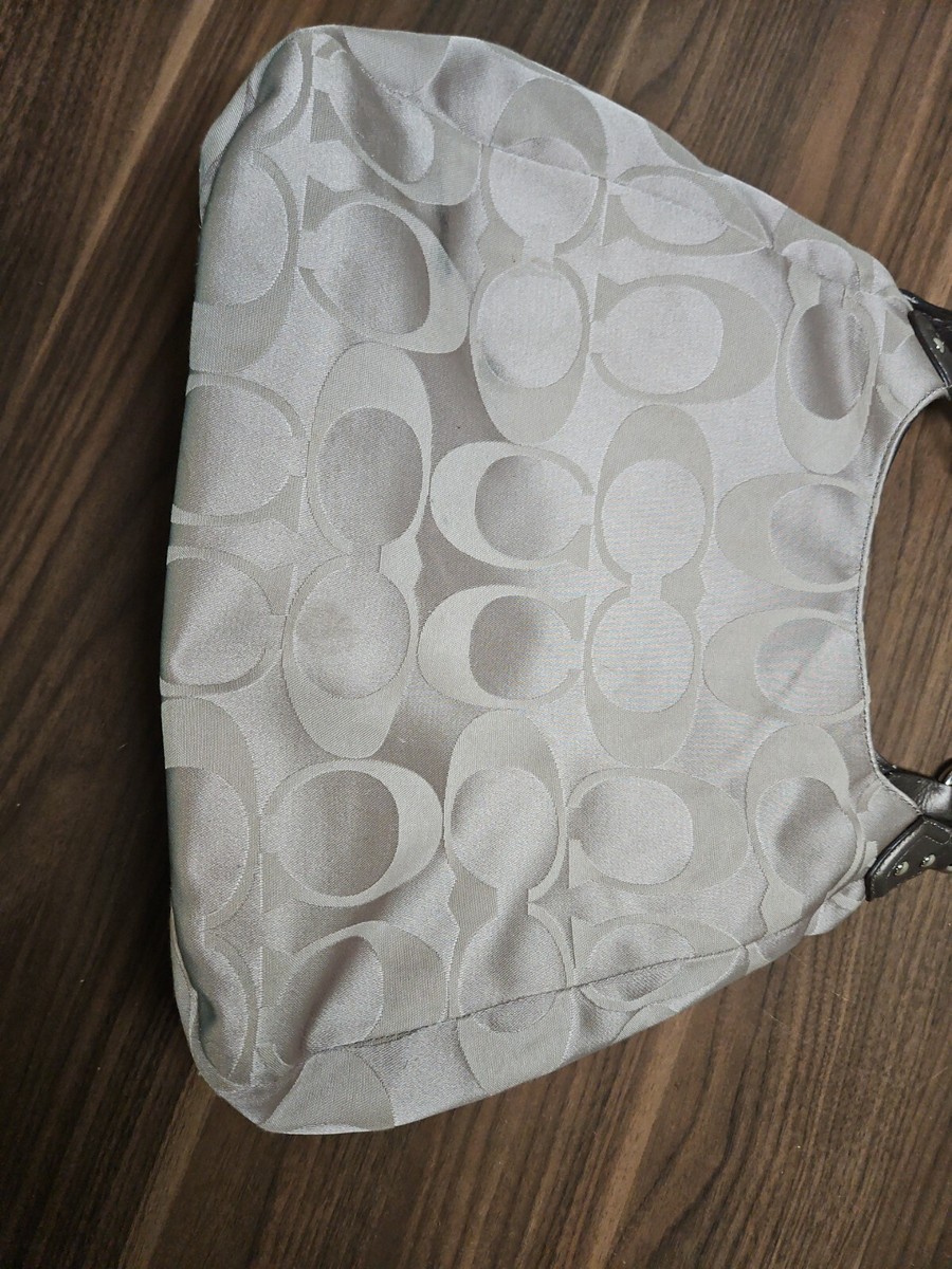 ハンドメイドko COACH TOTE MEDIUM HANDBAG CAMPBELL SIGNATURE CANVAS BEIGE