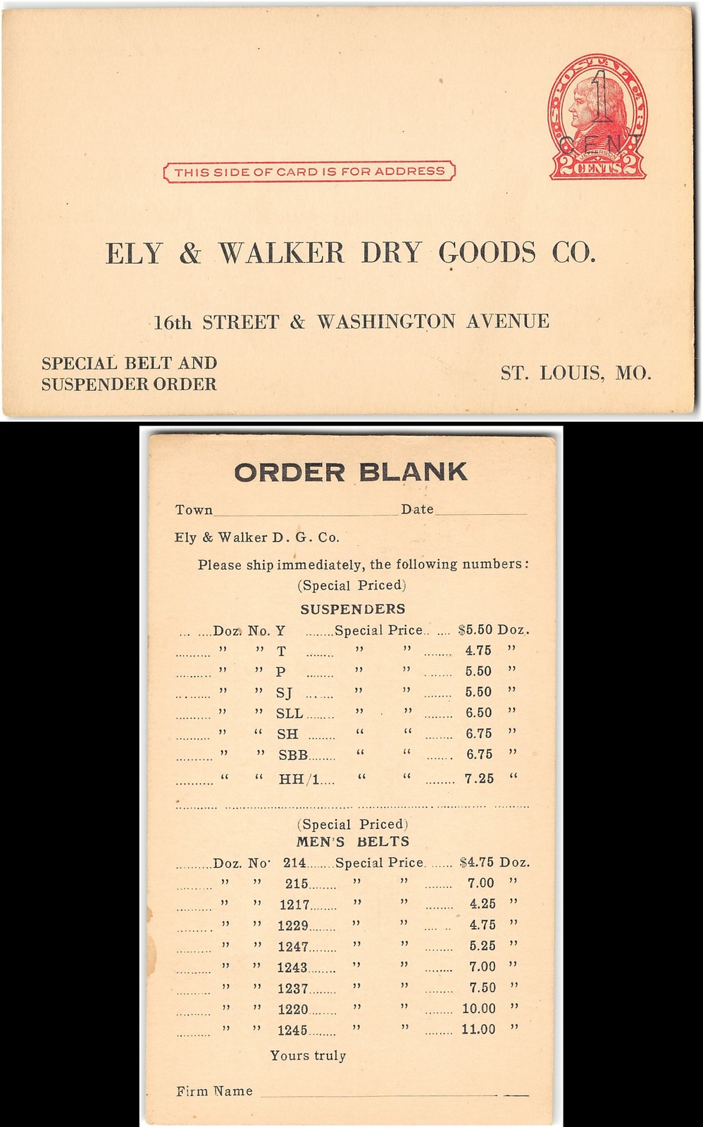 US UX33 preprinted, dry goods, St. Louis MO eBay