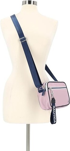 new NAUTICA Logo Crossbody Belt Bag Adjustable Shoulder Strap CN1933 lilac rose - Picture 4 of 4
