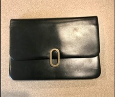 Authentic Vintage Morabito Black Leather Clutch Handbag