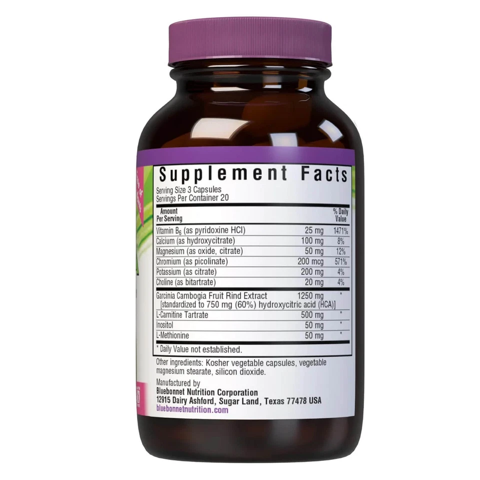 Bluebonnet Skinny Garcinia 60 cápsulas vegetales, fórmula para controlar el peso Foto 2 de 4