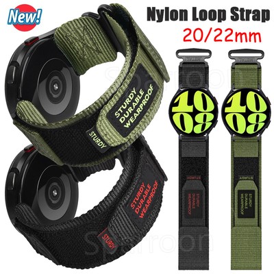 Nylon Armband für Samsung Galaxy Watch FE 7 6 3 4 5 Pro Classic 42-47mm Active 2