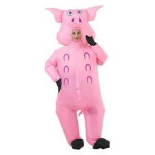 Inflatable Pig Costume Halloween Costume Fancy Dress Pink Pig Costume Adult 1pcs