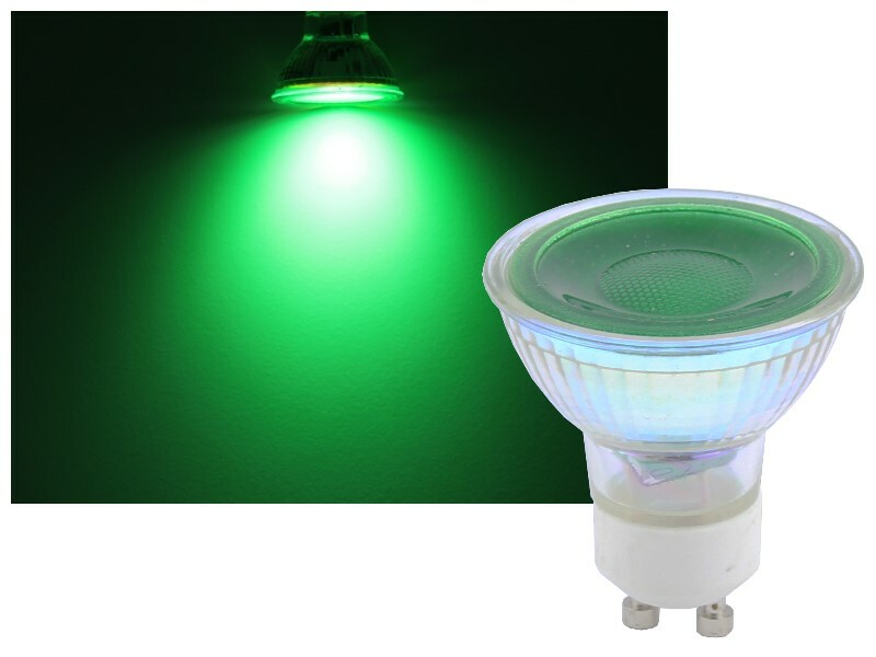 LED Strahler GU10 7W 36° 230V blau, rot, grün, gelb, orange ...