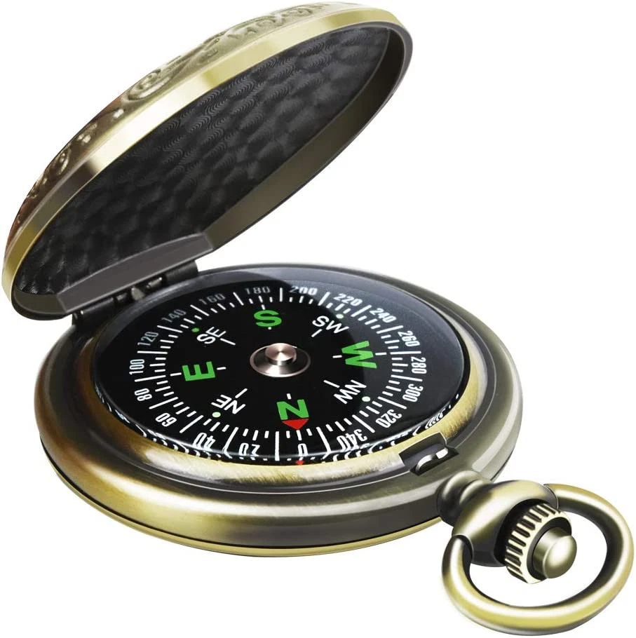 Leabertee Multifunctional Zinc Alloy Classic Compass for Hiking