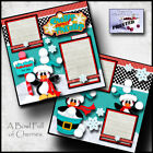 Winter Snow 2 premade scrapbook pages paper piecing printed layout by cherry