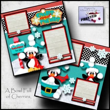 Winter Snow 2 premade scrapbook pages paper piecing printed layout by cherry