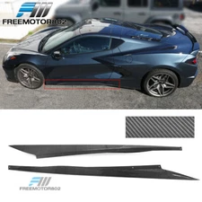 Fits 20-25 Chevrolet Corvette C8 Z51 Style Carbon Fiber Side Skirts Extension