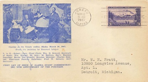 800 3c ALASKA - 1. John Newman Gütesiegel mit Einsatzkarte