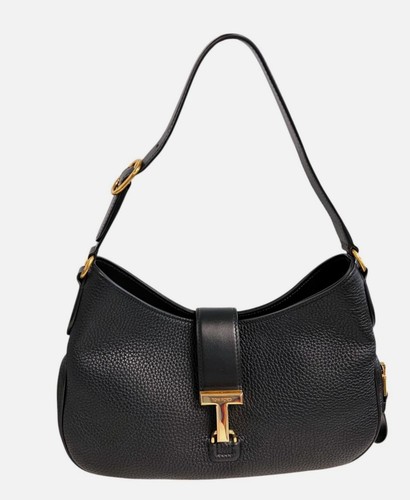 Tom Ford Women's Black Monarch Medium Leather Shoulder Hobo Purse Bag