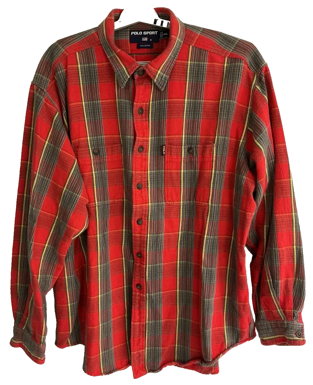 Vintage Polo Sport Shirt Mens 2XL Ralph Lauren Red Plaid Cotton Flannel 90s
Opens in a new window or