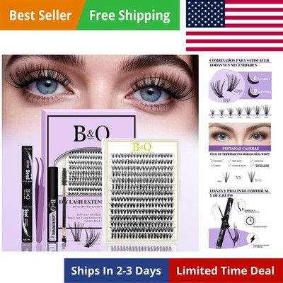B&Q Lash Clusters Kit 280PCS Eyelash Clusters Kit,30D 40D D 9-16MIX Individua...