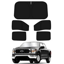 Windshield Sun Shade for Fo-rd F-150 Silver  Black-Fit 2021-2025 Ford F150