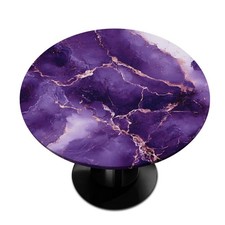 Marble Purple Round Fitted Tablecloth with Elastic Outdoor Tablecloths Tables...