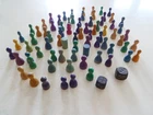 77 Vintage Toy Figures Wooden Figures 2 Dice for Antique Board Game