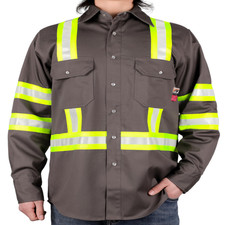 Vatrenus Fr Shirt High Visibility Pearl Snaps7.5Oz 100 Cotton Cat2 Flame