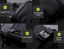 Mini Crossbody Sling Bag Chest Bag Dual Pocket Water Resistant Fanny Pack Run...