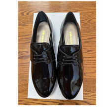 PRADA Black Patent Leather Women’s Oxford Dress Shoes US Size 6.5