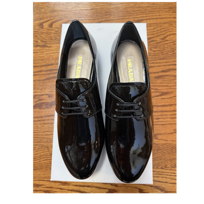 PRADA Black Patent Leather Women s Oxford Dress Shoes US Size 6.5