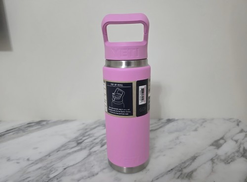 YETI Rambler 26oz 760ml Water Bottle Straw Cap Power Pink - Picture 2 of 3