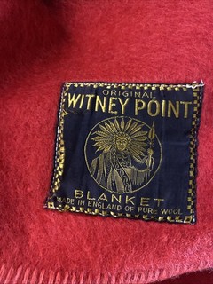 VTG. EARLY'S WHITNEY POINT RED BLACK ENGLISH WOOL BLANKET 4 POINT 68"x90"NO RESV