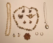 Vintage 925 & 800 Silver Jewelry Lot Gold Vermeil 159 Grams 5.6 Oz Forstner Pin+