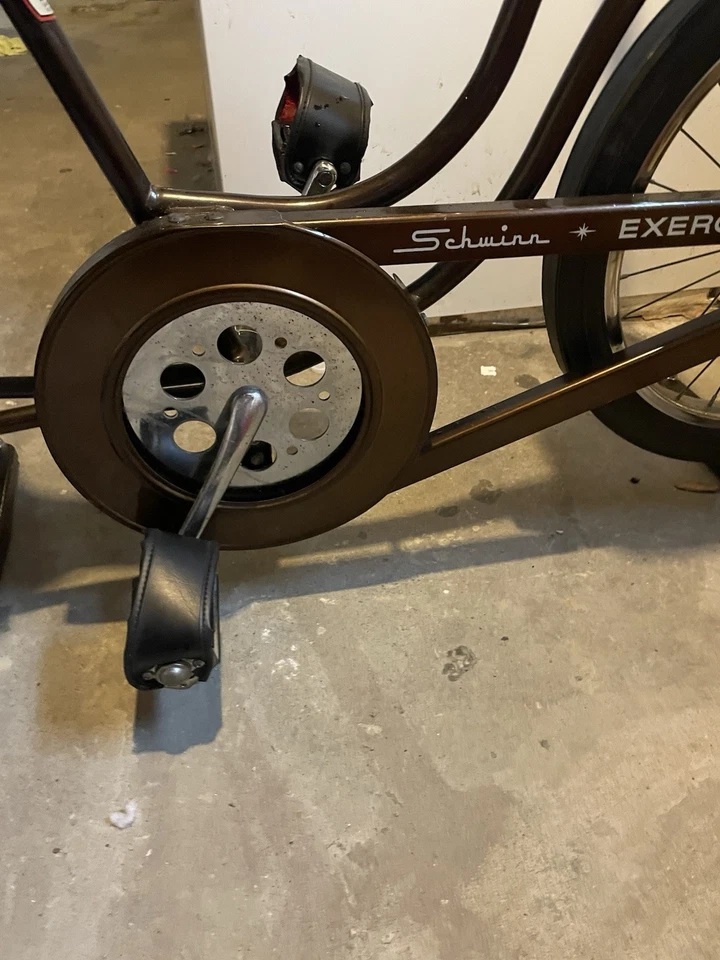 BICICLETA ESTÁTICA SCHWINN de lujo cobre dorado vintage velocímetro tensor temporizador Foto 3 de 4