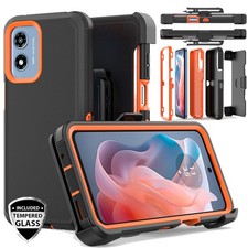 For Motorola Moto G Play 2024 4G Case 2 Screen Protector Belt Clip Fits Otterbox