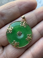Wonderful Antique Jade 14k Pendant