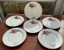 Vintage Sheriden Flying Pheasant 16cm Bread, Side, Sushi, Starter plates x 6