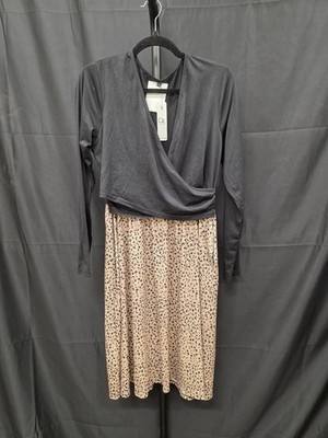 OUGES Maternity leopard Nursing Midi Dress Long Sleeve Fall Winter Baby Shower L | eBay OUGES Maternity leopard Nursing Midi Dress Long Sleeve Fall Winter Baby Shower L | eBay