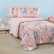 Caleffi Copriletto Trapuntato letto singolo Art. Cuccioli in cotone 165x265 cm