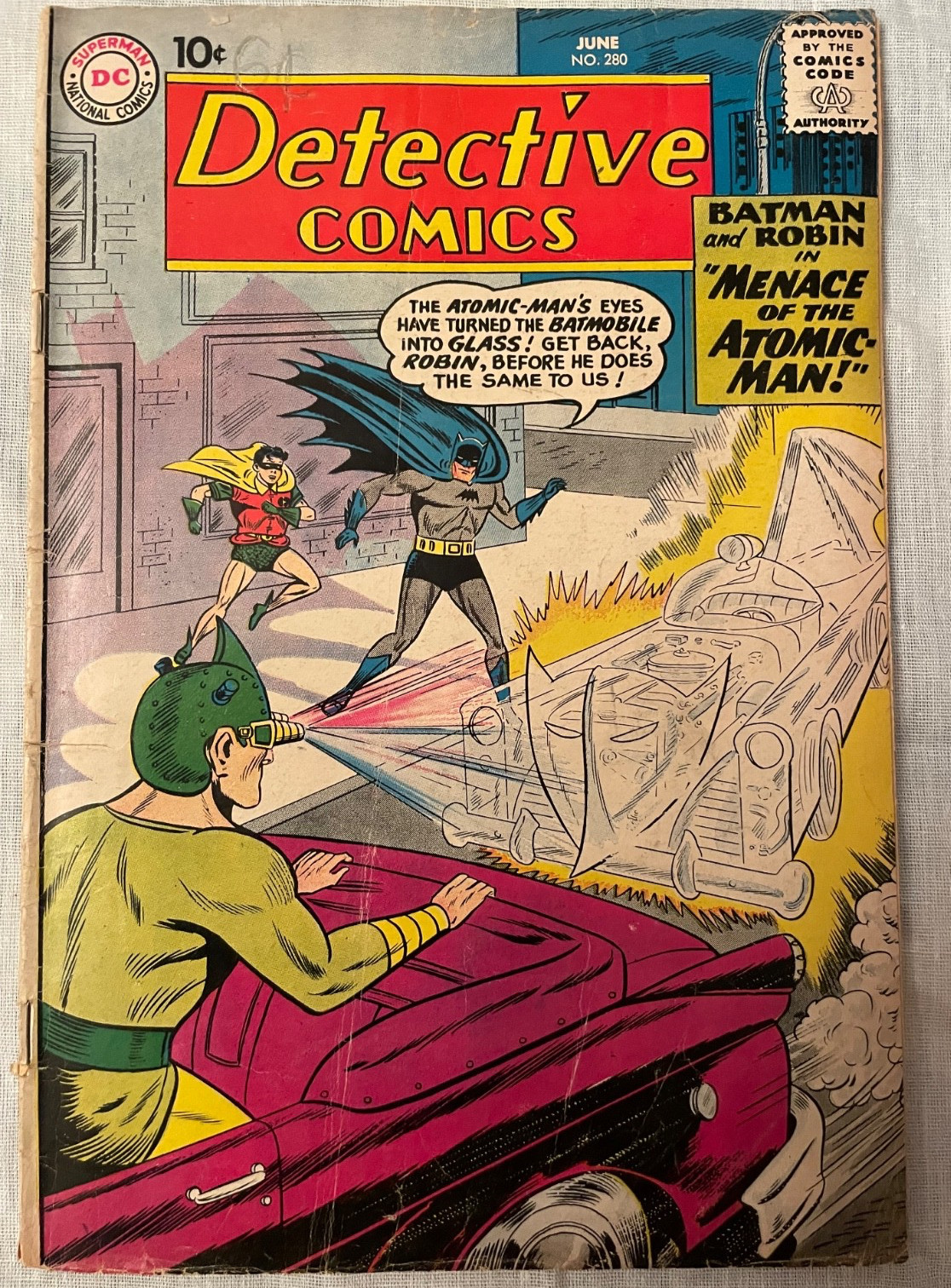 Detective Comics 280 (GVG) 1st ATOMIC MAN! Batmobile cover! Batman! 1960 DC h073