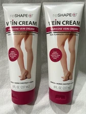 NEW Reshape Vein Cream For Flawless Looking Legs 8 fl oz each Sealed 2 Pack