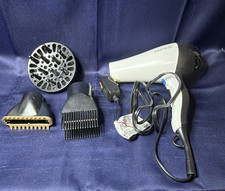 Conair Hair Dryer w/ Diffuser  Concentrator Nozzle Attachments White/Black
